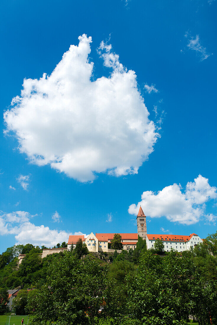 View to the fortified Kastl Monastery in Kastl, Lower Bavaria