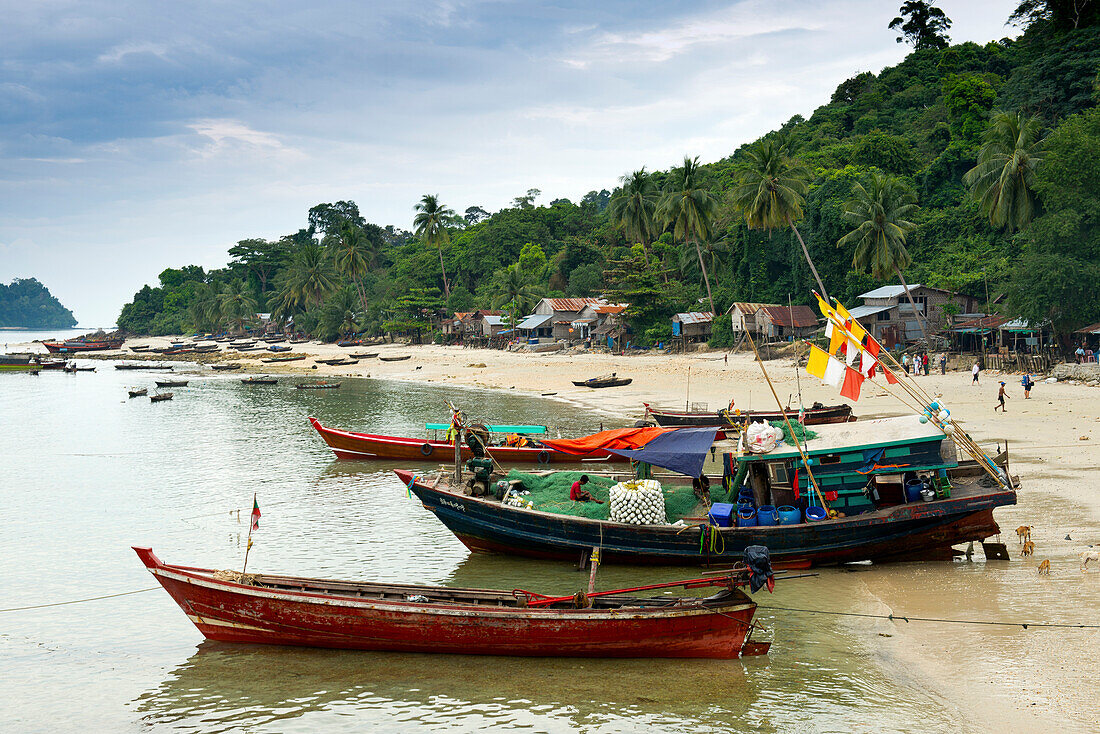 Moken village on Bo Cho island in the Myeik Archipelago, Myanmar