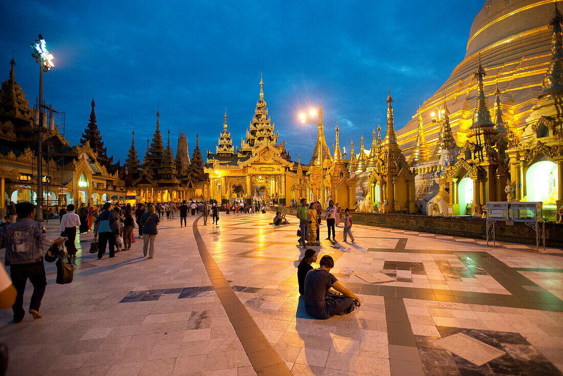 The Shwedagon Pagoda in Yangon, Myanmar