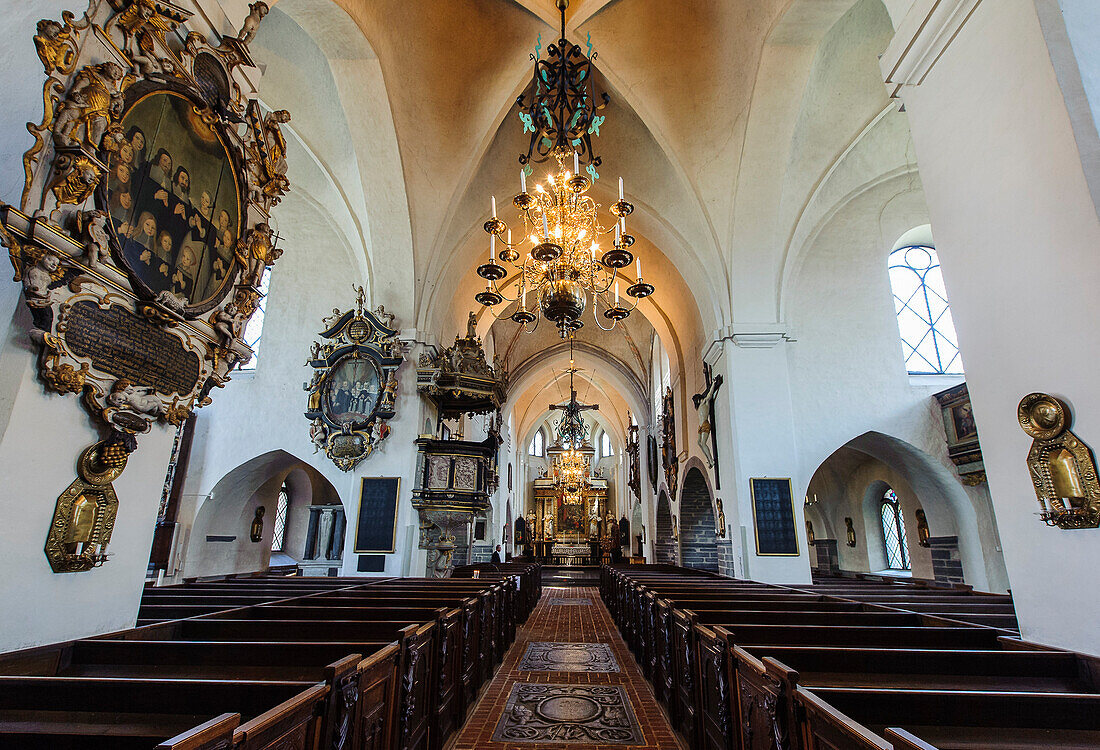 Church of St. Maria Kyrkan from inside, Ystad, Skane, Southern Sweden, Sweden