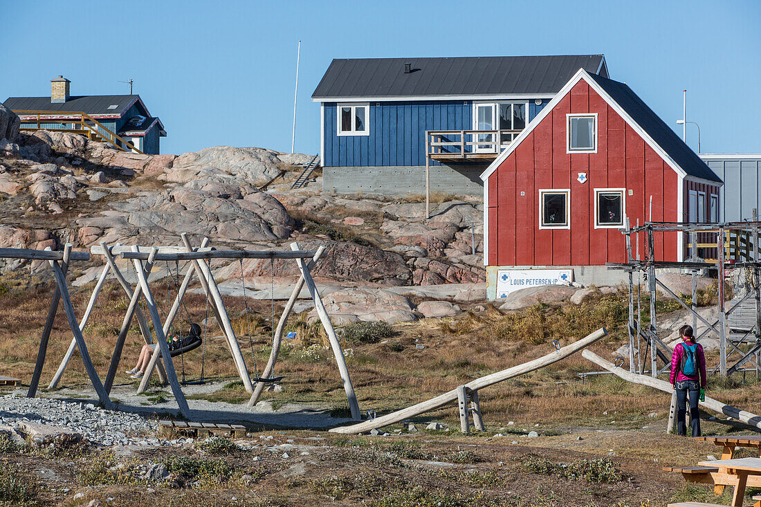 children in the playground, ilulissat, greenland