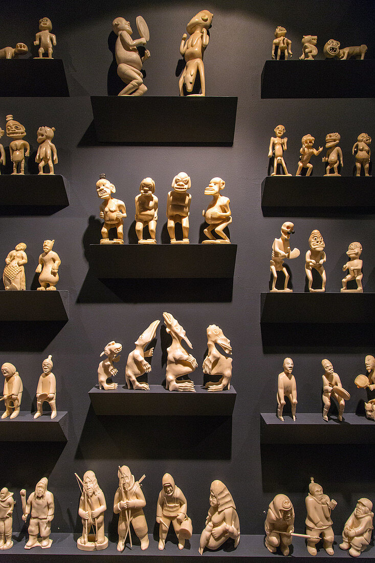 sculpted figures, ivory sculpture, national museum of ethnology and inuit art, nuuk, greenland