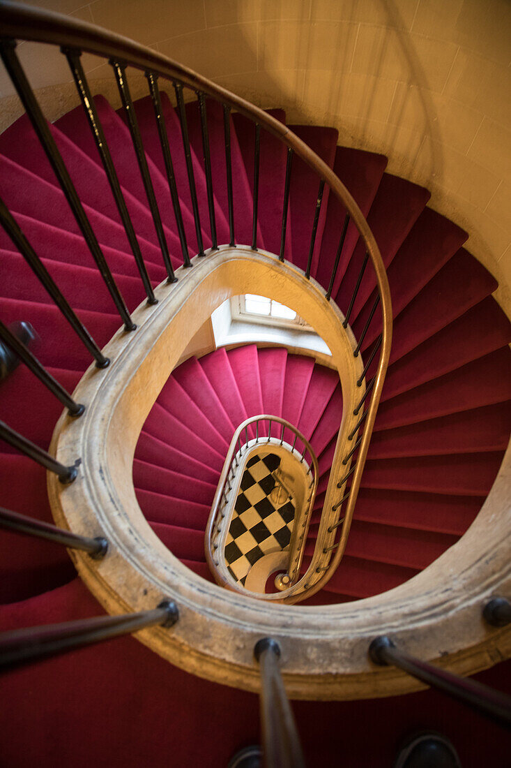 staircase inside the senate, luxembourg palace, upper chamber of the french parliament, paris (75), france