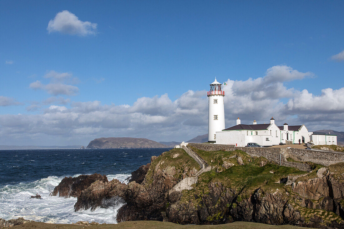 the lighthouse on fanad peninsula, shannag, county donegal, ireland