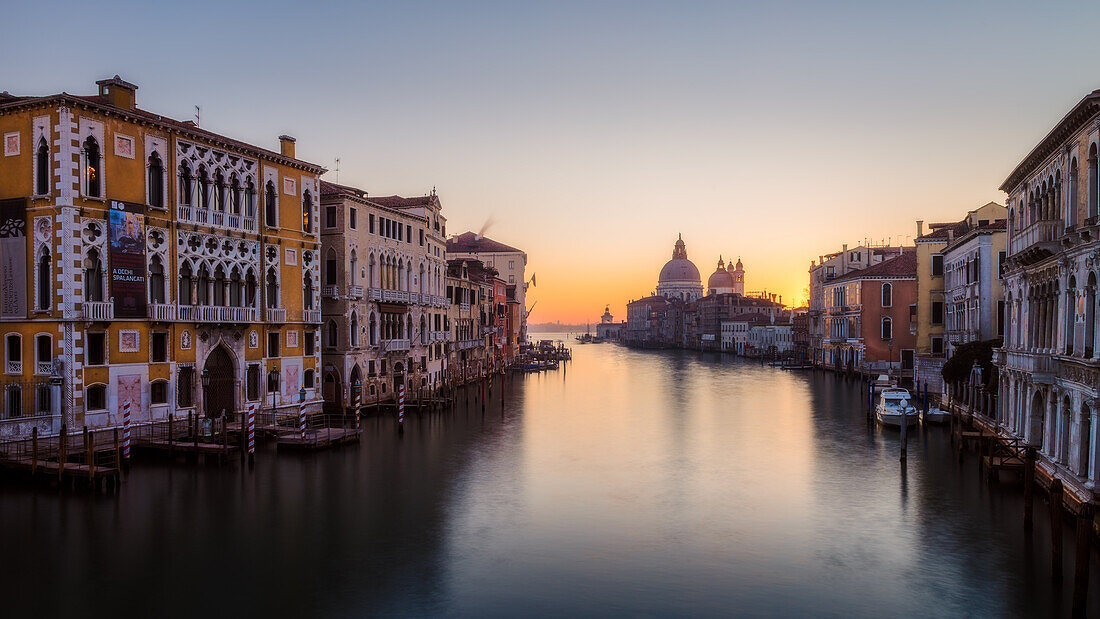 Sunrise at the Grand Canal, Venice, UNESCO World Heritage Site, Veneto, Italy, Europe