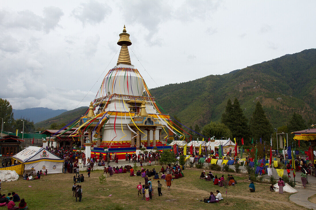 The Memorial Stupa of Bhutan's capital city of Thimphu, Bhutan, Asia