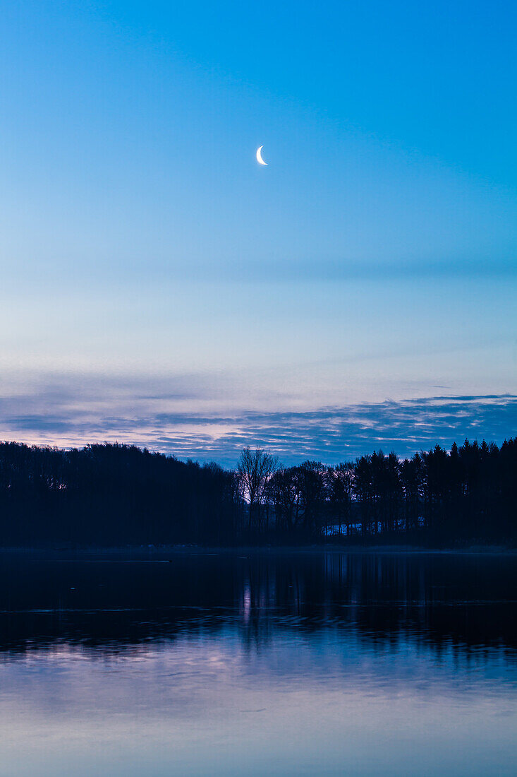 moon, Westensee, ice, Schleswig, Schleswig Holstein, Germany