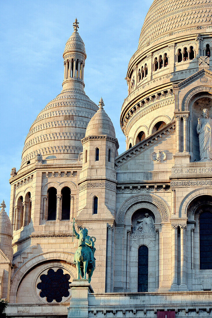 France, Paris, hill of Montmartre, Basilica of the Sacred Heart, architecture detail
