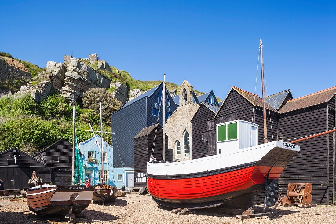 England,East Sussex,Hastings,The Old Town Fisherman's Museum and East Hill