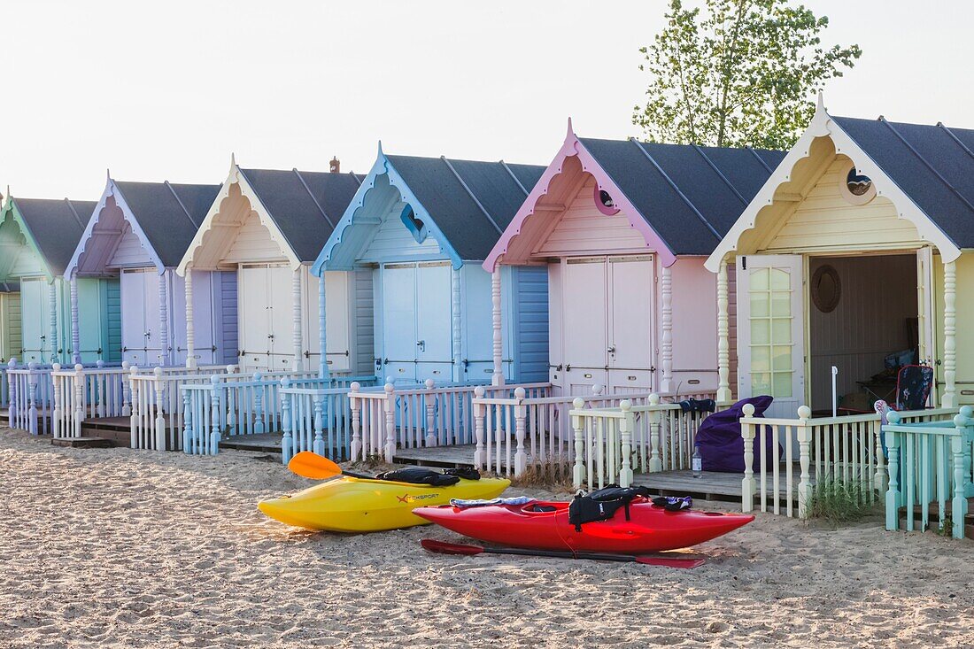 England,Essex,Mersea Island,Beach Huts