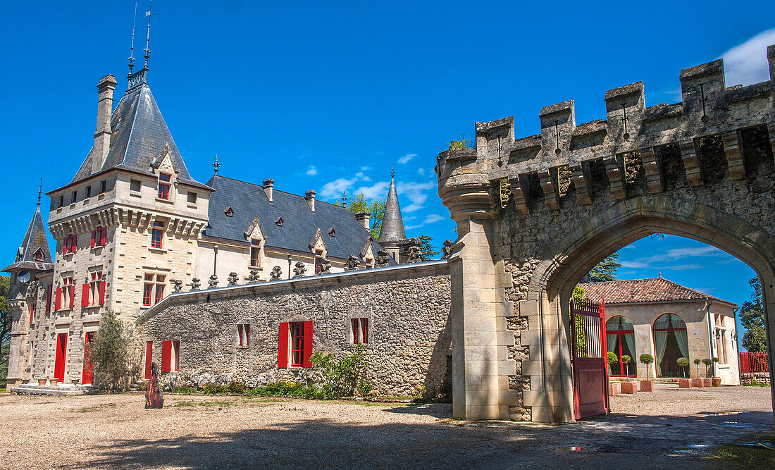 France, Gironde, St Emilion area, Chateau de Pressac in the AOC St Emilion (UNESCO World Heritage)