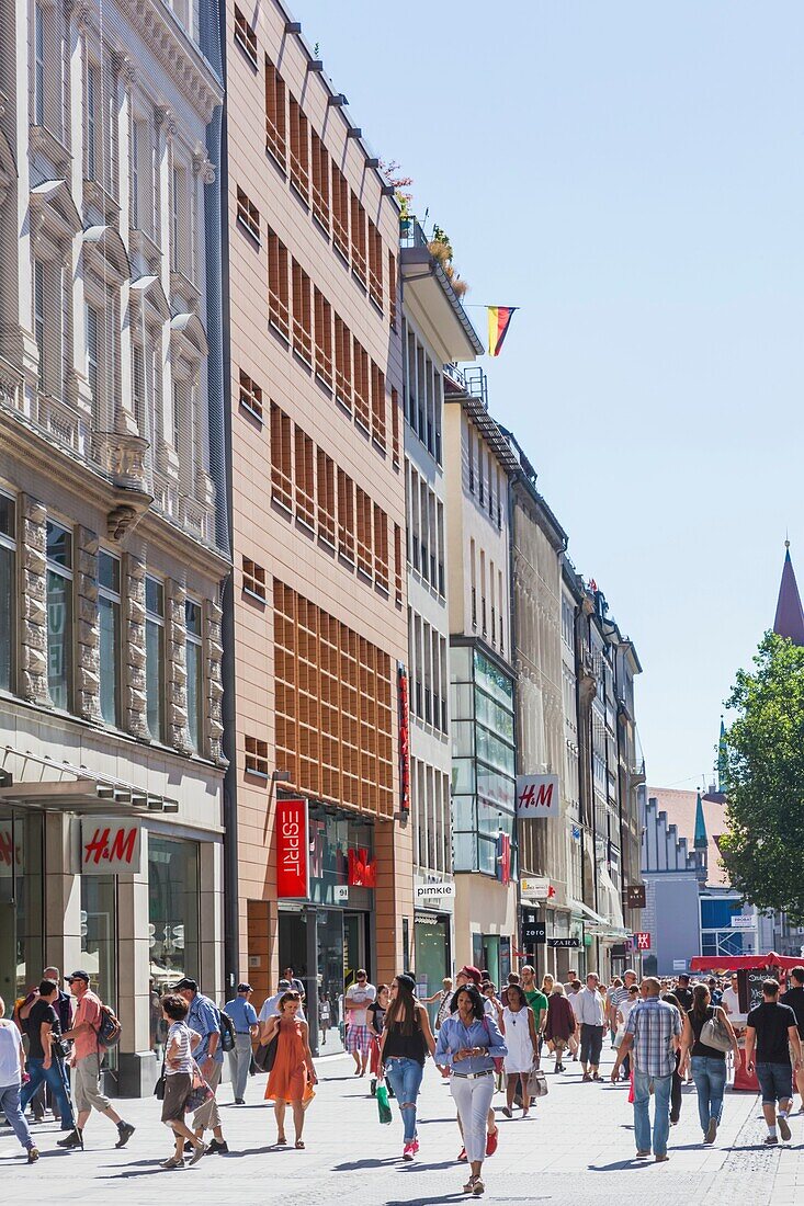 Germany, Bavaria, Munich, Kaufingerstrasse Shopping Street