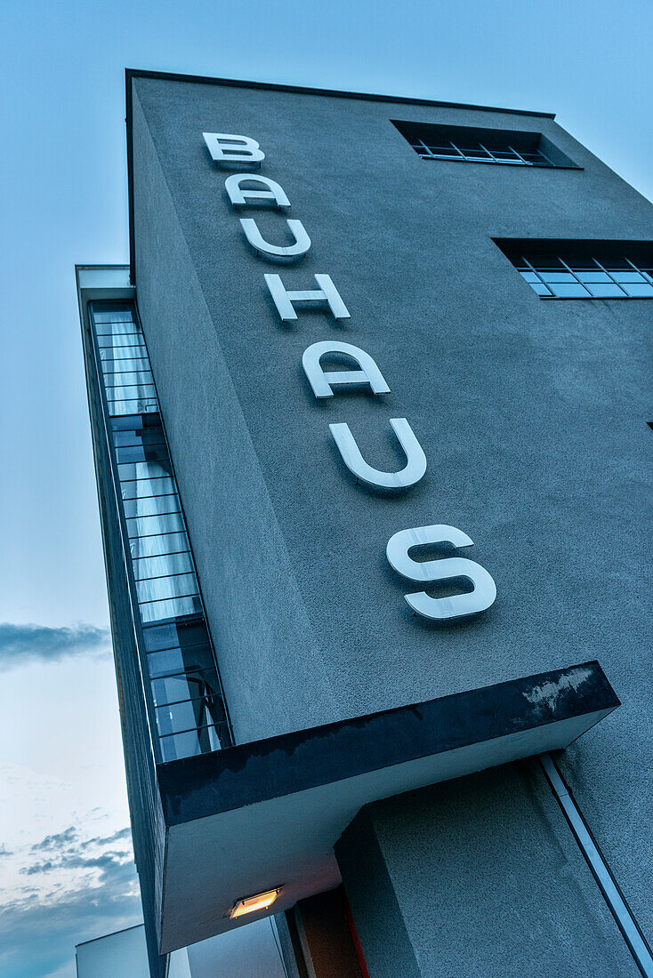 UNESCO World Heritage Bauhaus school, main building of Bauhaus Dessau, Dessau-Rosslau, Saxony-Anhalt, Germany