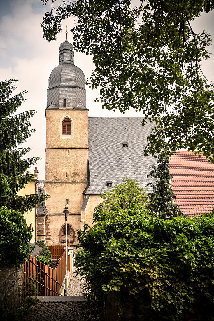 UNESCO World Heritage Martin Luther towns, baptistery church where reformer Martin Luther was baptised, Eisleben, Saxony-Anhalt, Germany