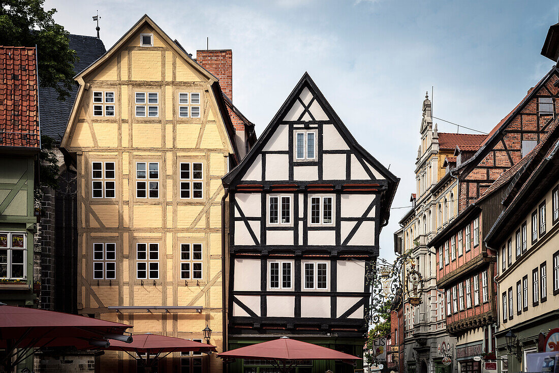 UNESCO Welterbe Fachwerkstadt Quedlinburg, Altstadt, Sachsen-Anhalt, Deutschland