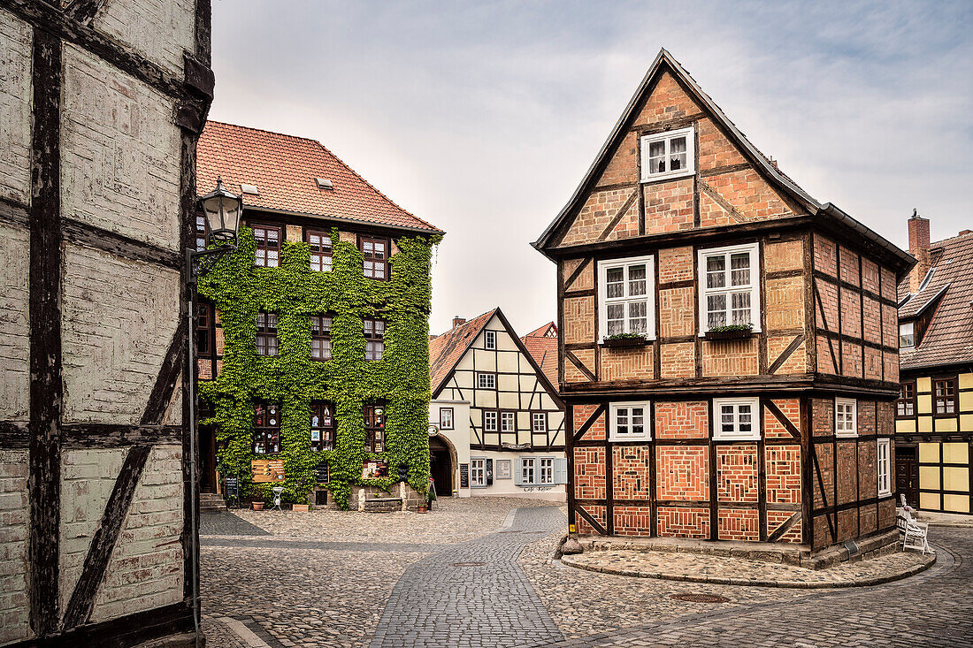 UNESCO Welterbe Fachwerkstadt Quedlinburg, Altstadt, Sachsen-Anhalt, Deutschland