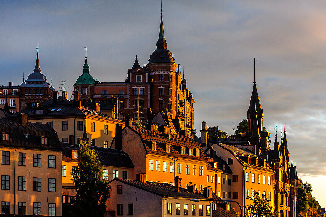 Mariaberget in the evening light in Soedermalm, Stockholm, Sweden