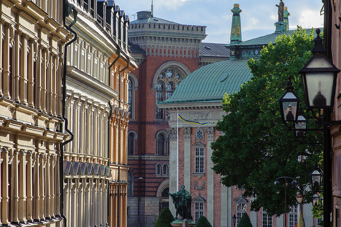 House facade in the old town Gamla Stan, Stockholm, Sweden