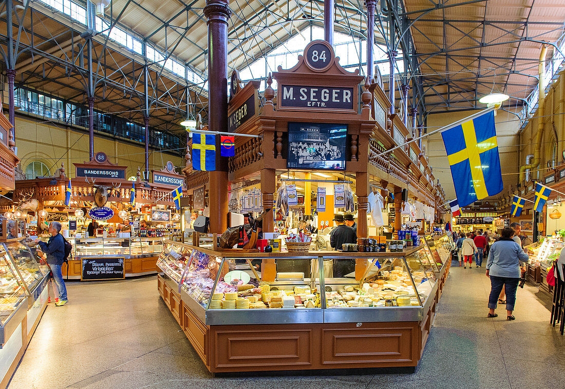 Market halls Saluhall in the district Oestermalm, Stockholm, Sweden