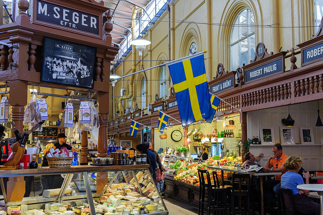 Market halls Saluhall in the district Oestermalm, Stockholm, Sweden