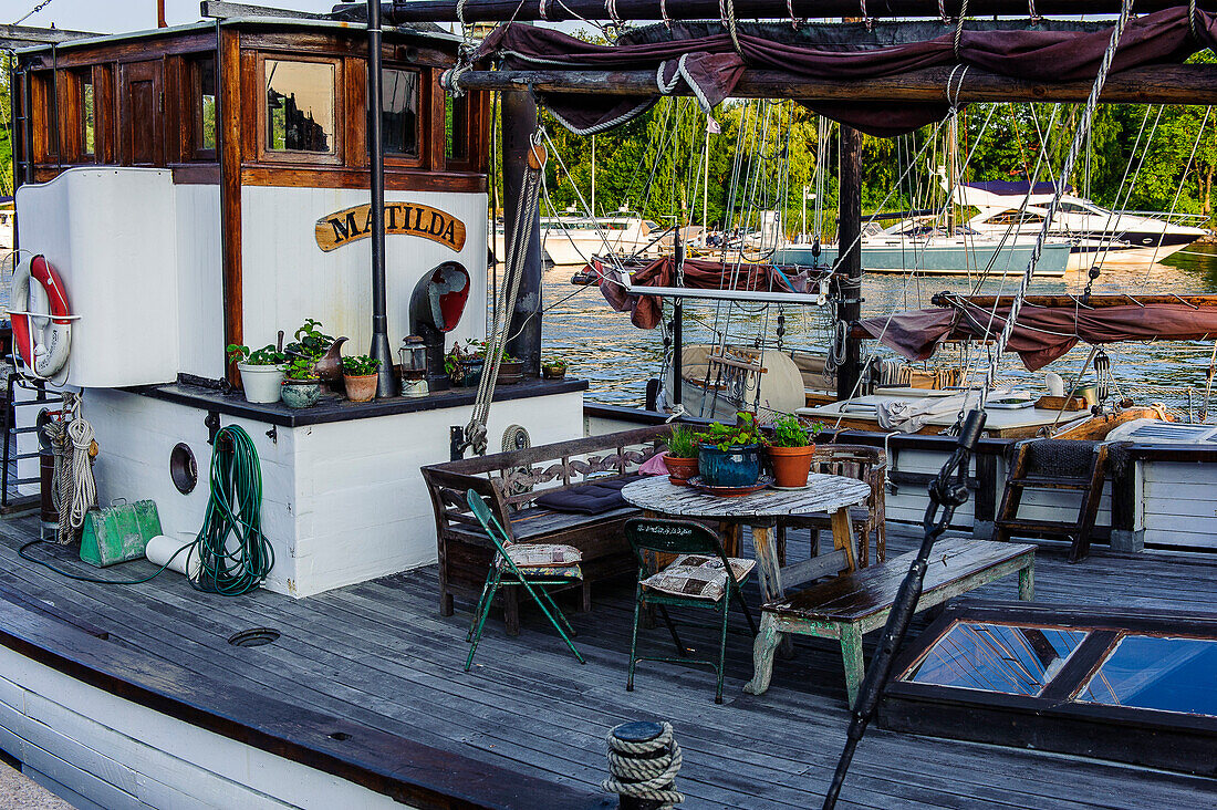 Houseboat on the beach, Stockholm, Sweden