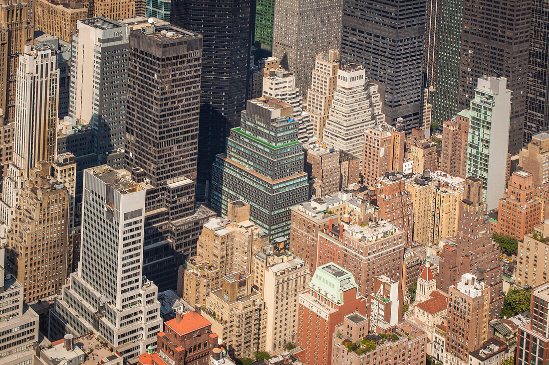 view of the buildings of midtown from the observatory of the empire state building, midtown, manhattan, new york city, state of new york, united states, usa