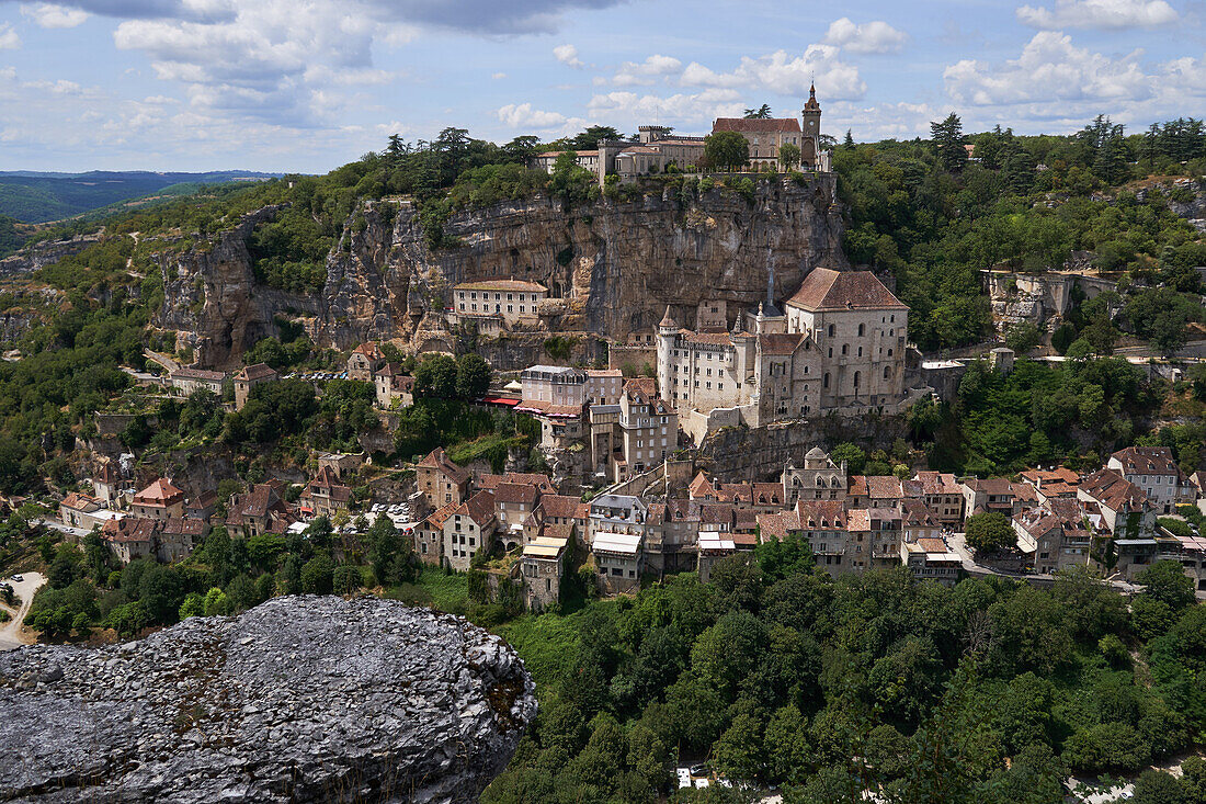 medieval city of rocamadour, (46) lot, occitanie region, france