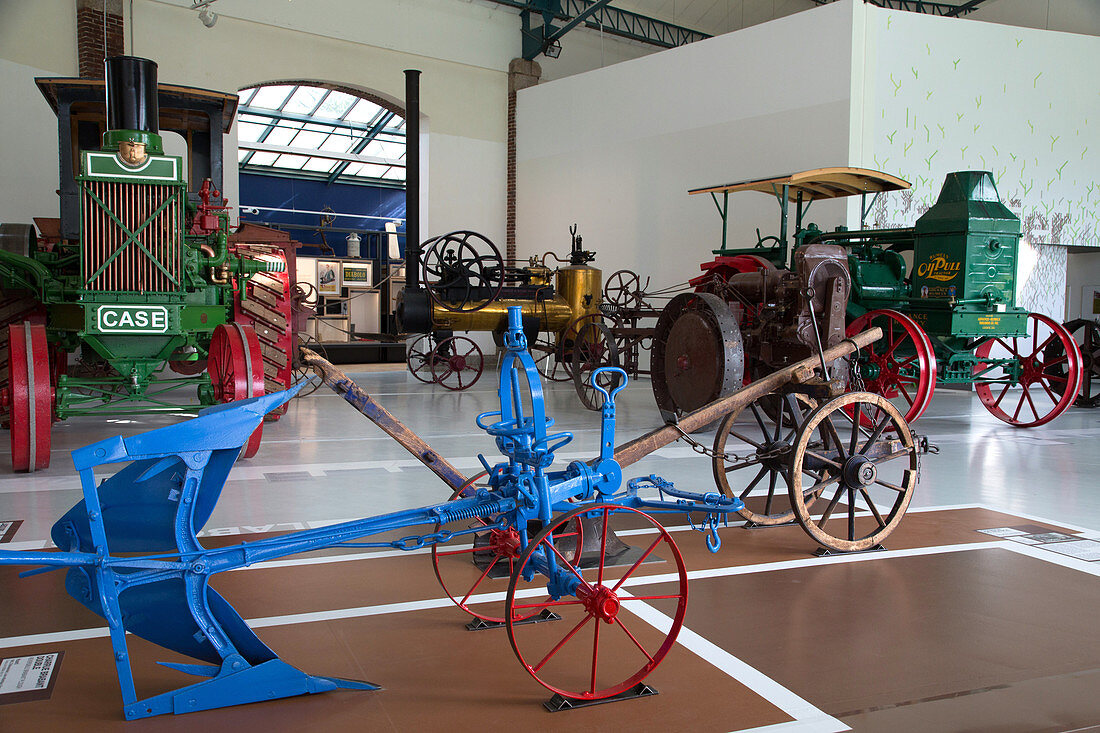 collection of old tractors, museum of the compa, agricultural conservatory, chartres (28), france