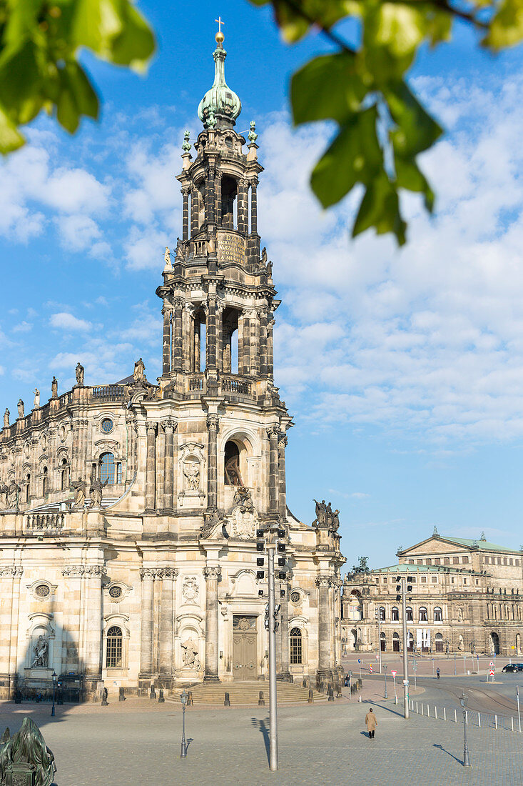 chathedral, Catholic Court Church, Semper Opera House,  Dresden, Saxony, Germany, Europe