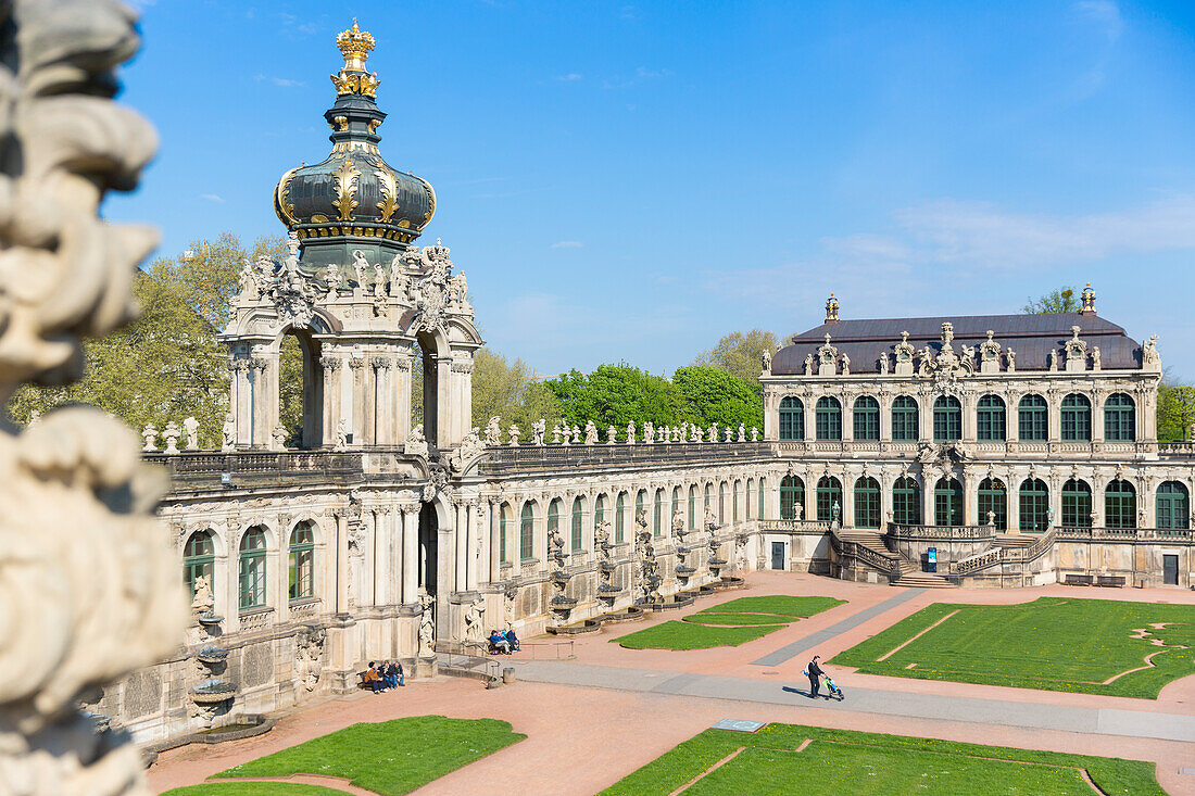 Dresdener Zwinger, Kronentor, Altstadt, Dresden, Sachsen, Deutschland, Europa