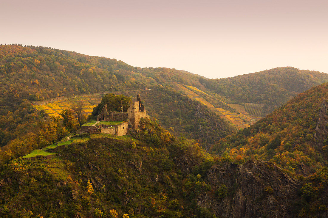 Are castle, Altenahr, Ahrsteig hiking trail, Rotweinwanderweg hiking trail, Ahr, Rhineland-Palatinate, Germany