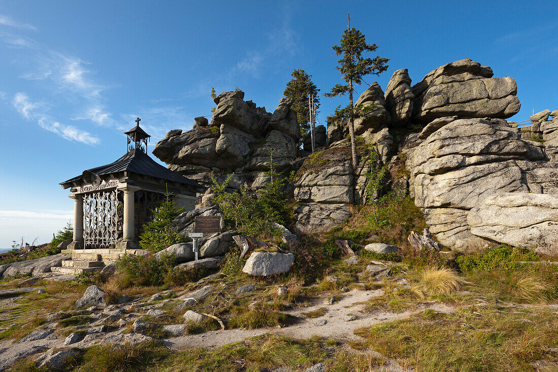 Bischof-Neumann-Kapelle at Hochstein, Dreisessel mountain, Bavarian Forest, Bavaria, Germany