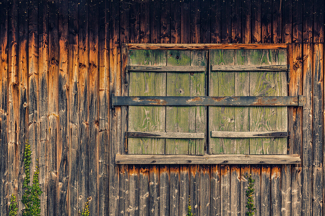 window of a  hay barn, Bavaria, Germany