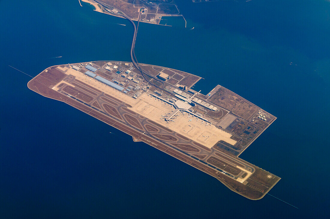 the Ch?bu airport of Nagoja is built on an artificial island in the bay of Ise, city of Tokoname, Chita peninsular, prefecture Aichi, Japan