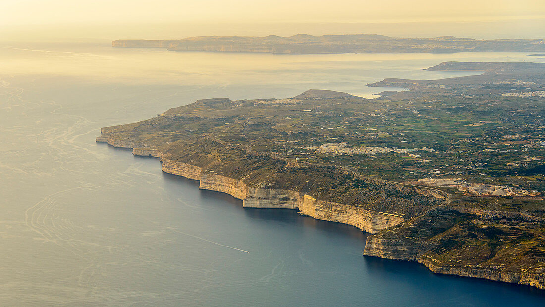 aerial image of the Dingli-Cliffs close to the city of Dingli, southcoast of Malta