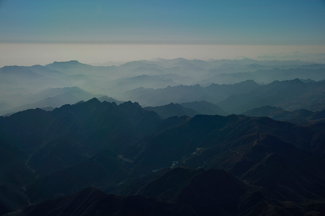 haze in the Wutai-mountains, north of Beijing, China