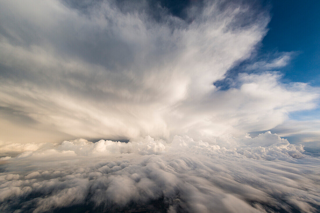 wideangle picture  of a huge cumulonimbus cloud, Bavaria, Germany