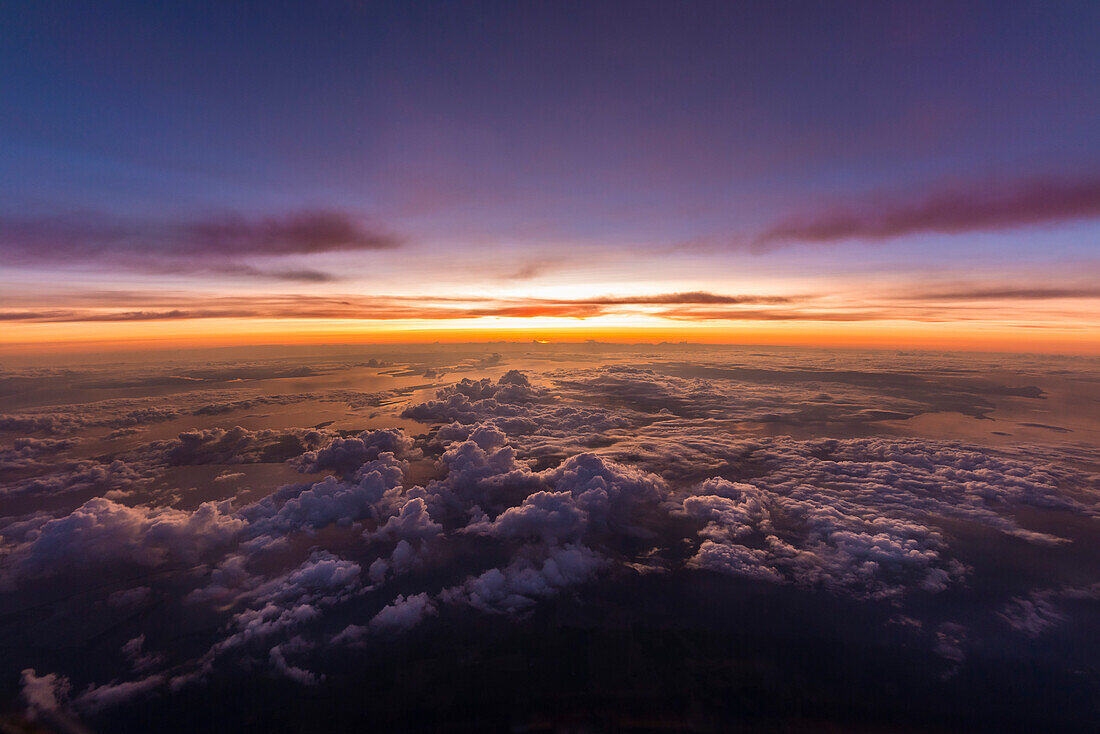 beautiful sunset above the clouds, Baltic sea, Denmark