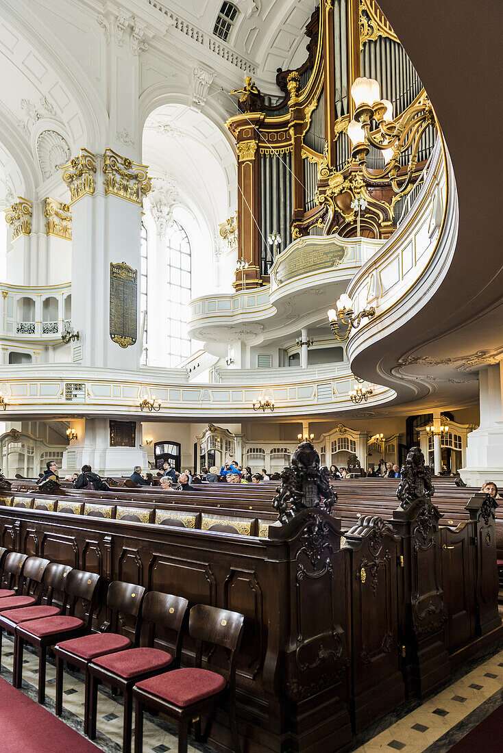 Organ, Interior view, St. Michaelis Church, also Hamburger Michel, Hamburg, Germany