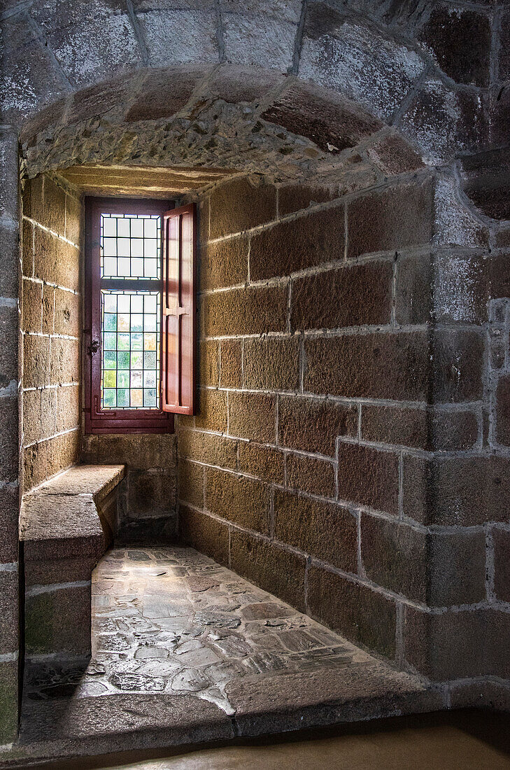 Brittany, Fougeres, feodal castle, window of the Surienne Tower (on the way to Santiago de Compostela)