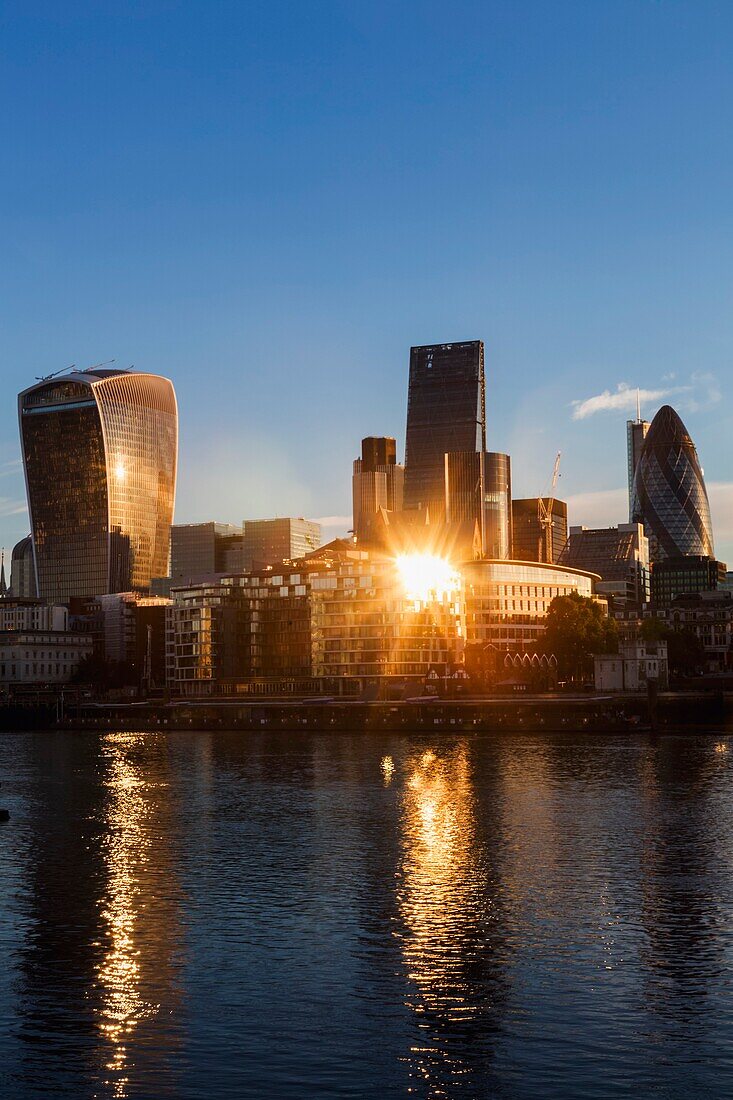 England, London, City Skyline and Thames River