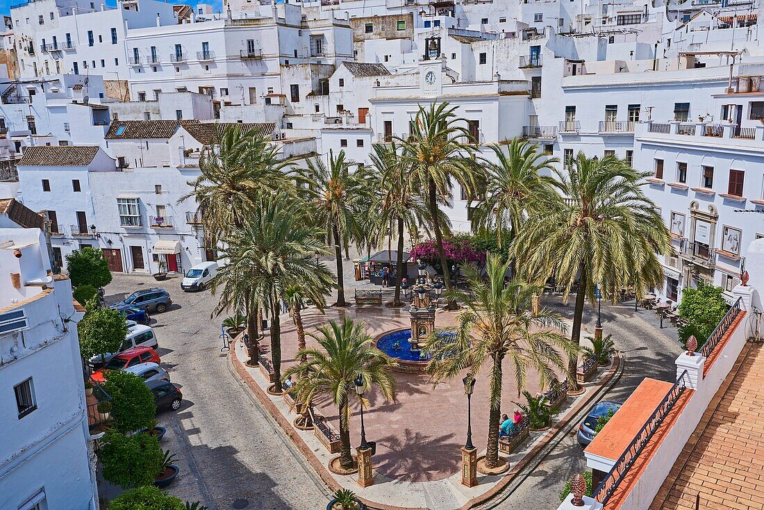 Vejer de la Frontera, Plaza de españa, Costa de la Luz, White Town, Cadiz Province, Andalucia, Spain