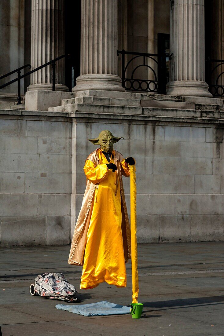 Street Entertainer (Yoda Character) Trafalgar Square, London, UK