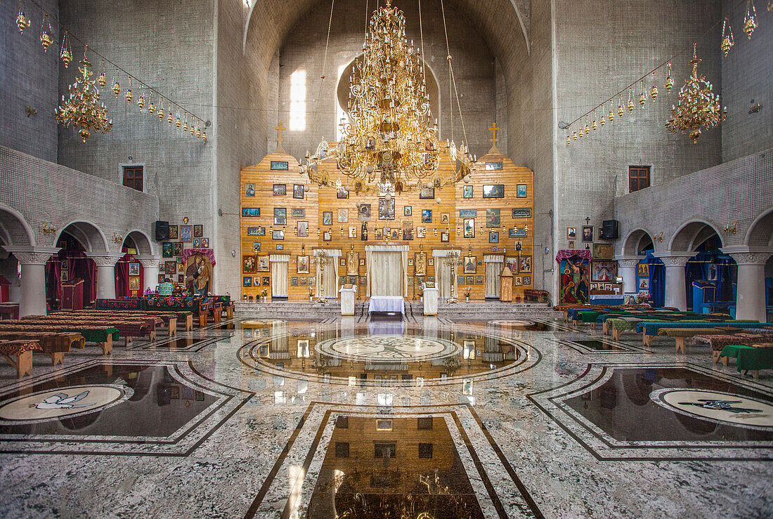 Interior of Romanian Orthodox Cathedral, Fagaras, Transylvania, Romania, Europe