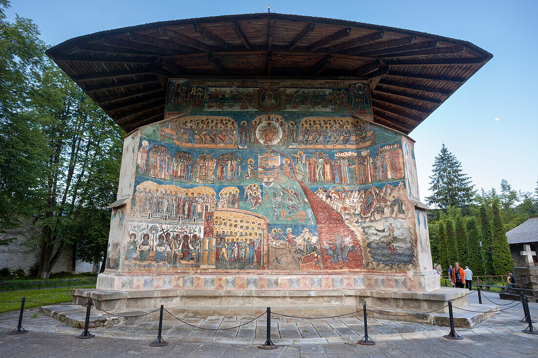 Saxon painted Church, Voronets Monastery, founded 1488, Orthodox Christian, UNESCO World Heritage Site, Voronets, Bukovina, Romania, Europe