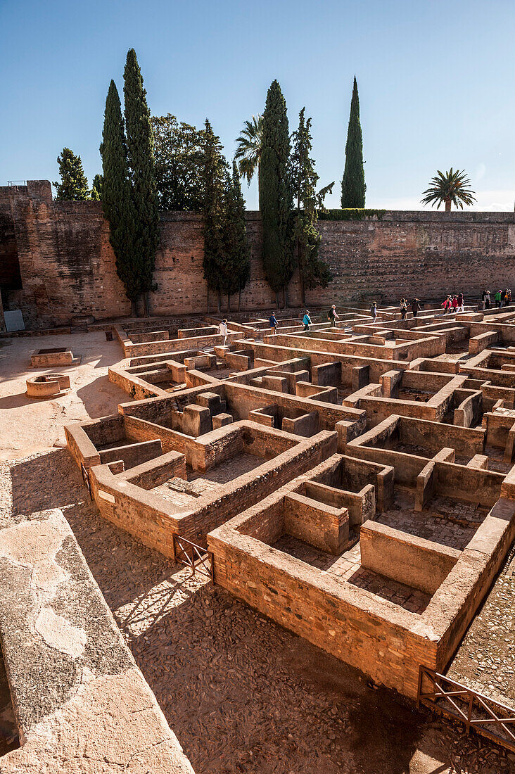 Archaeological site, Alhambra, Granada, Andalusia, Spain, Europe