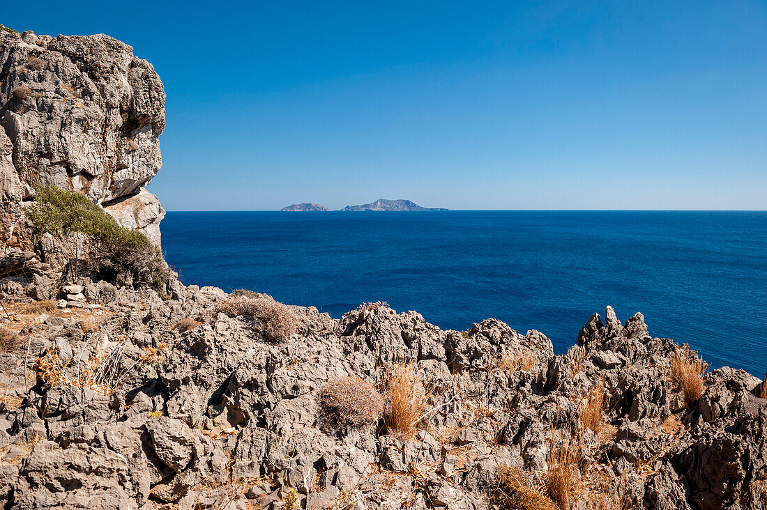 Rocky coast near Agios Pavlos, Crete, Greece, Europe