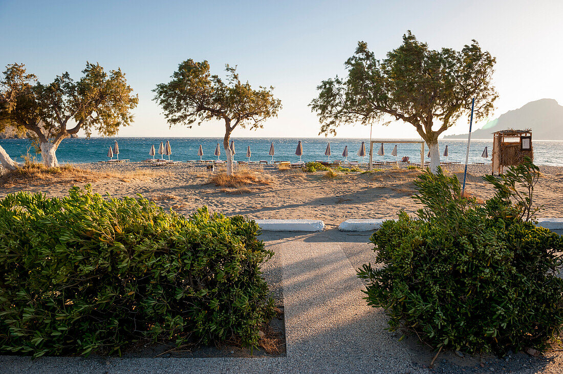 Strand am Abend, Sonnenuntergang, Bucht, Meer, Küste, Landschaft, Plakias, Kreta, Griechenland, Europa