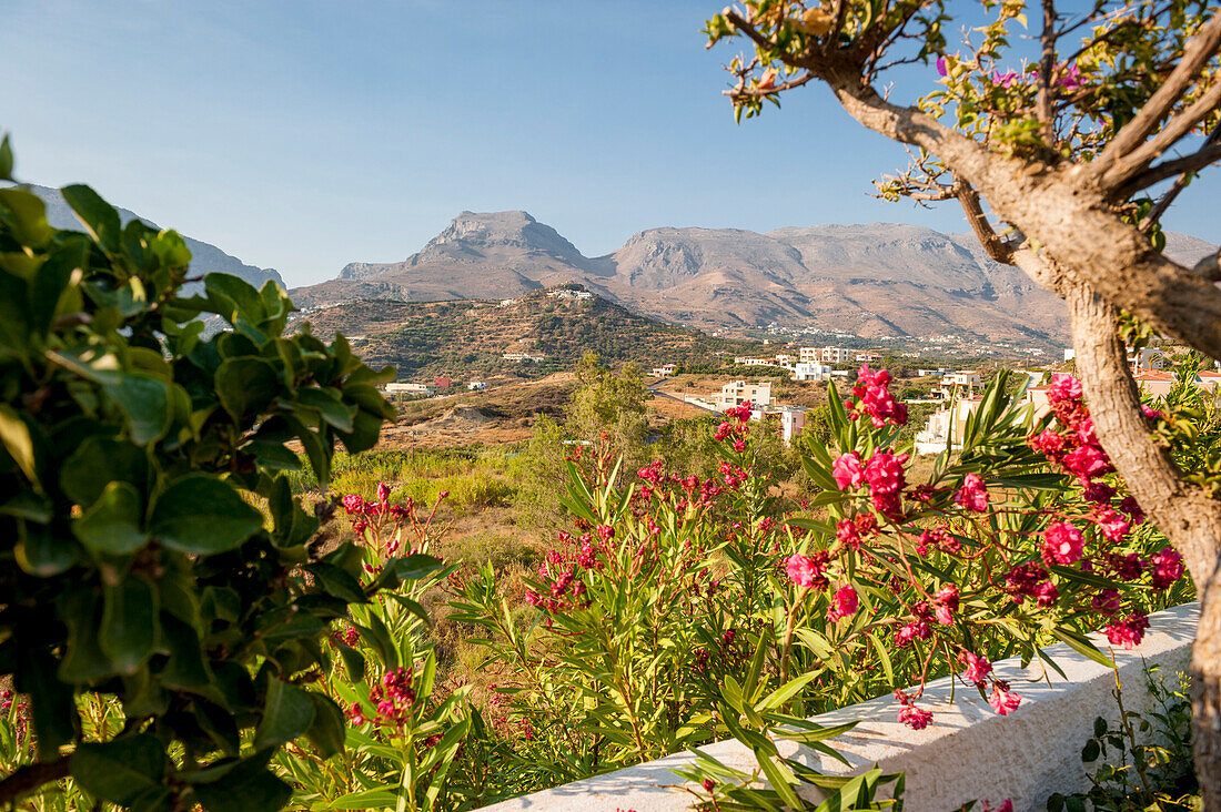 Landscape with mountain villages, Plakias, Crete, Greece, Europe