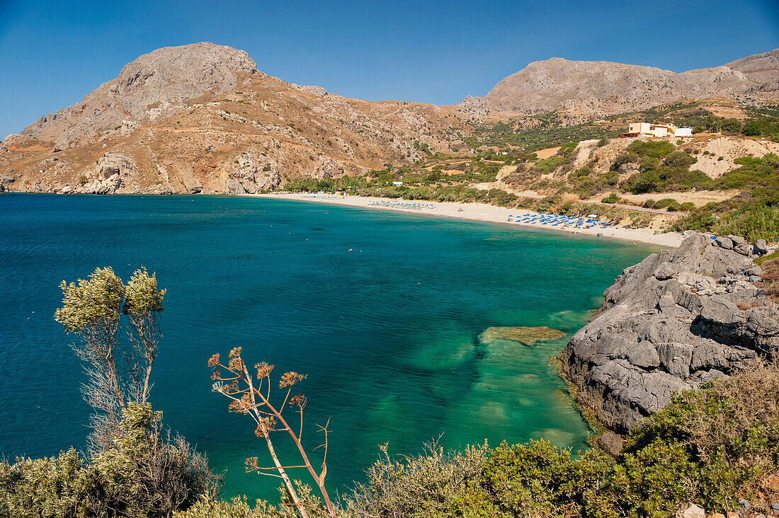 Souda Beach and bay, Plakias, Crete, Greece, Europe